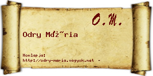 Odry Mária névjegykártya